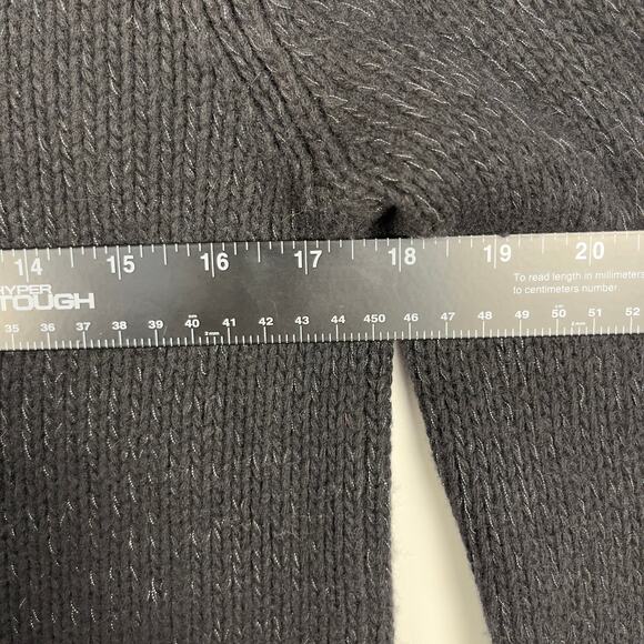 VTG Y2K Gap Lambswool Angora Chunky Knit Black Silver Turtleneck Sweater Medium - Picture 11 of 12